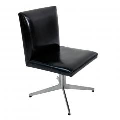 Set of 6 Ward Bennett Black and Aluminum Dining Chairs 1960 - 4492441