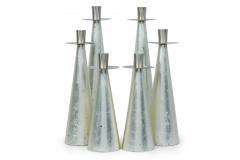 Set of 6 Wilsons Carmel Mid Century American Silver Leaf Candlesticks - 4657940