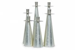 Set of 6 Wilsons Carmel Mid Century American Silver Leaf Candlesticks - 4657941