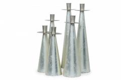 Set of 6 Wilsons Carmel Mid Century American Silver Leaf Candlesticks - 4657942