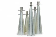 Set of 6 Wilsons Carmel Mid Century American Silver Leaf Candlesticks - 4657944