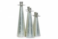 Set of 6 Wilsons Carmel Mid Century American Silver Leaf Candlesticks - 4657946