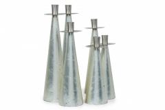 Set of 6 Wilsons Carmel Mid Century American Silver Leaf Candlesticks - 4657947