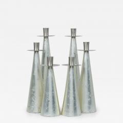 Set of 6 Wilsons Carmel Mid Century American Silver Leaf Candlesticks - 4689930