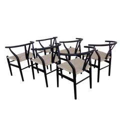 Set of 6 Wishbone Style Dining Chairs - 2367616