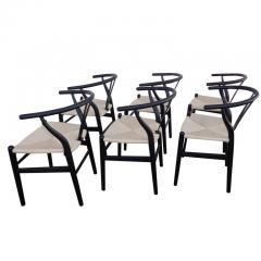 Set of 6 Wishbone Style Dining Chairs - 2367625