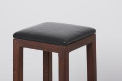 Set of 6 Wood and Leather Barstools - 1439818