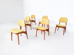 Set of 6 Yellow Mid Century Modern Dining Chairs - 3163100