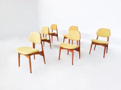 Set of 6 Yellow Mid Century Modern Dining Chairs - 3163101