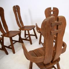 Set of 6 oak dining chairs by De Puydt Belgium 1970s - 2563289