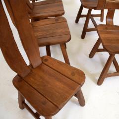 Set of 6 oak dining chairs by De Puydt Belgium 1970s - 2563292