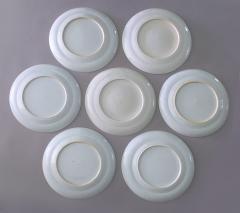 Set of 7 Antique Chinese Canton Blue and White Plates - 778269