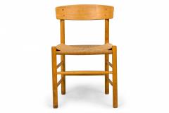 Set of 7 Borge Mogensen for FDB M bler Danish Oak and Papercord Side Chair - 2787325