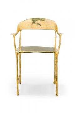 Set of 7 Contemporary Polished Bronze Almeida Dining Armchairs - 4172659