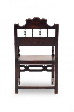 Set of 7 English Renaissance Spindle and Crest Walnut Armchairs - 4628787