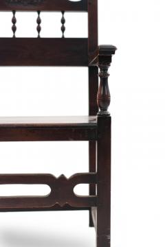 Set of 7 English Renaissance Spindle and Crest Walnut Armchairs - 4628789