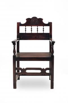 Set of 7 English Renaissance Walnut Arm Chairs - 919393