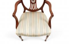 Set of 7 English Sheraton Mahogany Medallion Chairs - 2798387