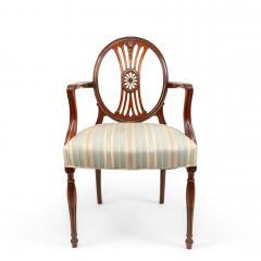 Set of 7 English Sheraton Mahogany Medallion Chairs - 2798390