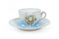 Set of 7 French Victorian Porcelain Teacups and Saucers - 4200527