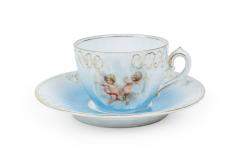 Set of 7 French Victorian Porcelain Teacups and Saucers - 4200528