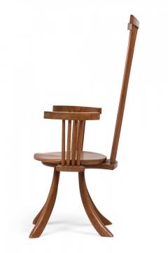 Set of 7 Jeffrey Greene Modern Walnut High Back Dining Chairs - 4172667