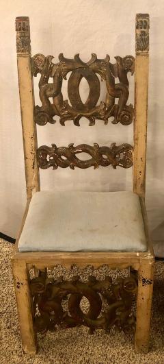 Set of 8 19th Century Italian Renaissance Revival Carved Dining Chairs - 2955194