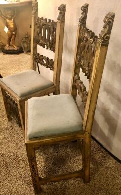 Set of 8 19th Century Italian Renaissance Revival Carved Dining Chairs - 2955199