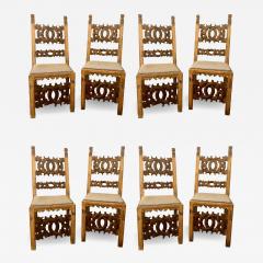 Set of 8 19th Century Italian Renaissance Revival Carved Dining Chairs - 2963602