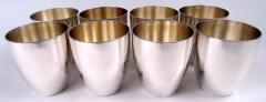 Set of 8 American Art Deco Sterling Silver Tumblers Bar Cups - 3986627