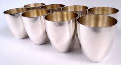 Set of 8 American Art Deco Sterling Silver Tumblers Bar Cups - 3986628