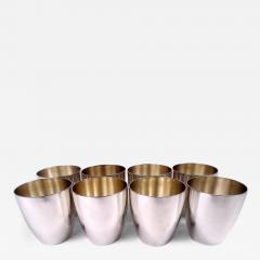 Set of 8 American Art Deco Sterling Silver Tumblers Bar Cups - 3987564