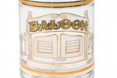 Set of 8 American Mid Century Glass Beer Mugs with Gold Trim - 4674893