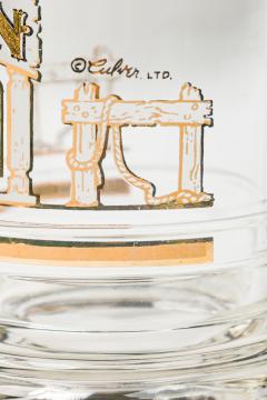Set of 8 American Mid Century Glass Beer Mugs with Gold Trim - 4674895
