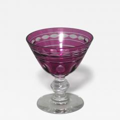 Set of 8 American Victorian Ruby Crystal Wine Glasses - 4741531