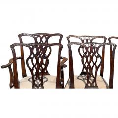 Set of 8 Antique 18th C Chippendale Mahogany Dining Chairs - 4606967