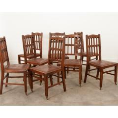 Set of 8 Arts Crafts Dining Chairs - 2895011