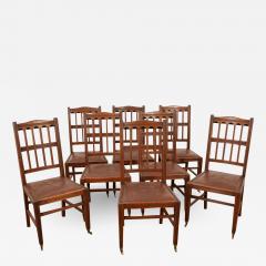 Set of 8 Arts Crafts Dining Chairs - 2912986