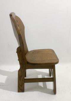 Set of 8 Brutalist Wooden Dining Chairs - 2854678