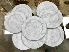 Set of 8 Carrara Marble Dinner Plates or Plate Italy - 1025419