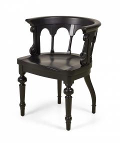 Set of 8 Contemporary Round Backed Painted and Carved Dining Chairs - 2789649