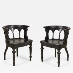 Set of 8 Contemporary Round Backed Painted and Carved Dining Chairs - 2792188