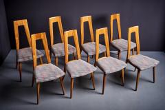 Set of 8 Dining Chairs by Ernst Martin Dettinger in Cherry Wood Germany - 3841637