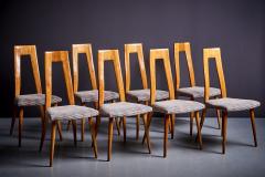 Set of 8 Dining Chairs by Ernst Martin Dettinger in Cherry Wood Germany - 3841647