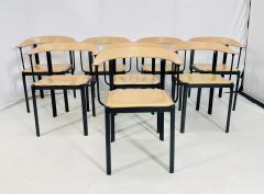 Set of 8 Dining Chairs by Giancarlo Vegni for Fasem Italy 1970s - 4128579