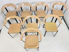 Set of 8 Dining Chairs by Giancarlo Vegni for Fasem Italy 1970s - 4128584