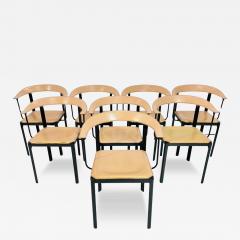 Set of 8 Dining Chairs by Giancarlo Vegni for Fasem Italy 1970s - 4130106