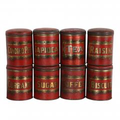 Set of 8 English 19th Century Kitchen Storage Tins - 2910857