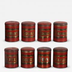 Set of 8 English 19th Century Kitchen Storage Tins - 2911289