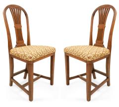 Set of 8 English Country Walnut Side Chairs - 4630220
